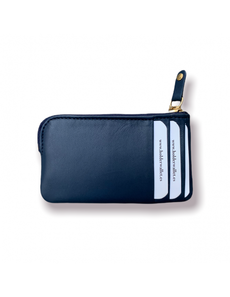 MONEDERO TARJETERO CREMALLERA (AZUL)