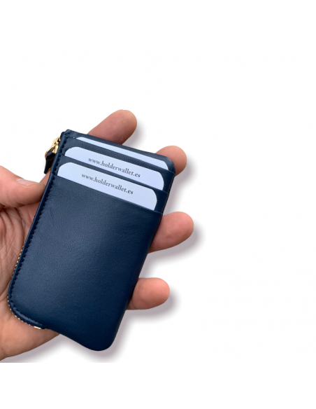 MONEDERO TARJETERO CREMALLERA (AZUL)