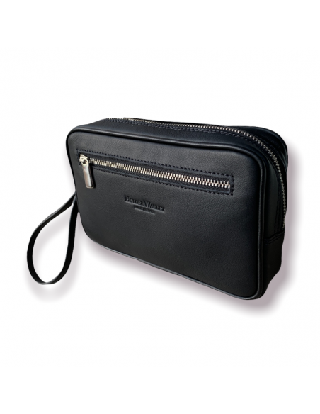 POUCH DE PIEL NEGRO ( NECESER PIEL)
