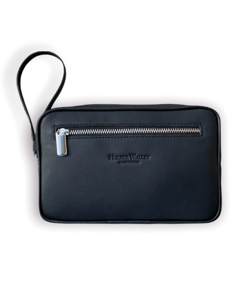 BLACK LEATHER POUCH (LEATHER VANITY CASE)