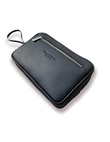 BLACK LEATHER POUCH (LEATHER VANITY CASE)