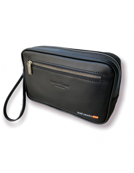 POUCH DE PIEL NEGRO ( NECESER PIEL)