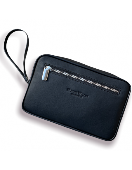 POUCH DE PIEL NEGRO ( NECESER PIEL)