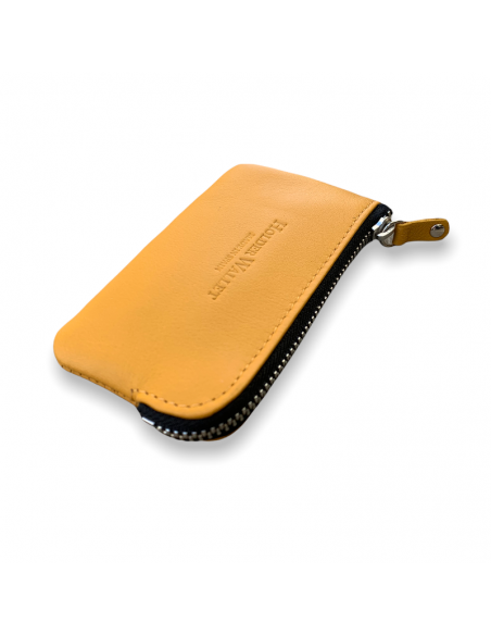 ZIPPERED CARD HOLDER PURSE (MUSTARD)