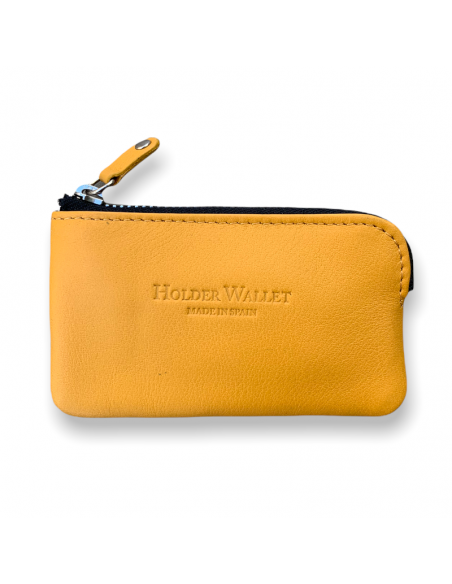 ZIPPERED CARD HOLDER PURSE (MUSTARD)