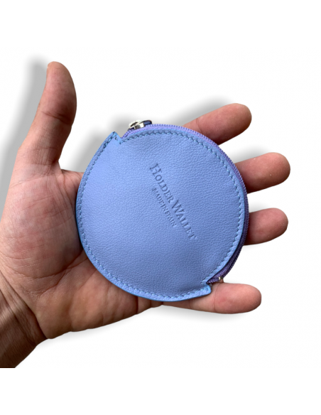 MONEDERO PANDERETA REDONDO MALVA CLARO