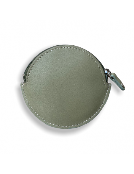 MONEDERO PANDERETA REDONDO  VERDE AGUA