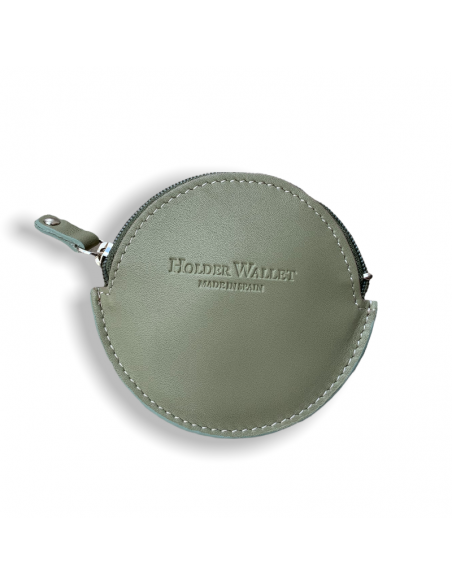 MONEDERO PANDERETA REDONDO  VERDE AGUA