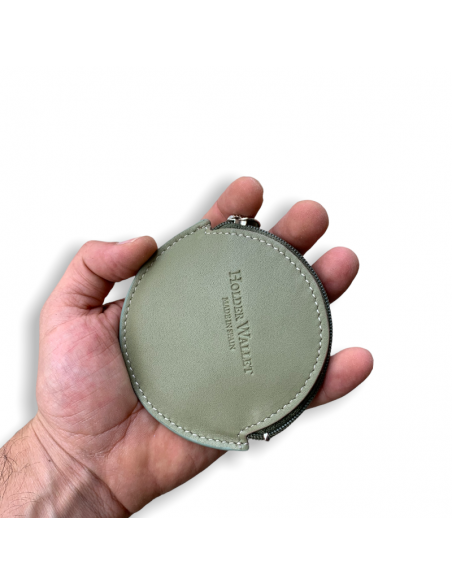 MONEDERO PANDERETA REDONDO  VERDE AGUA
