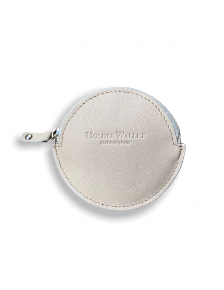 MONEDERO PANDERETA REDONDO BLANCO ROTO