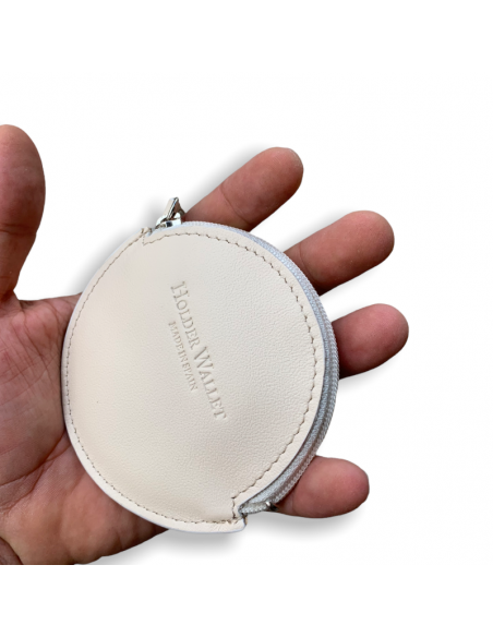 MONEDERO PANDERETA REDONDO BLANCO ROTO