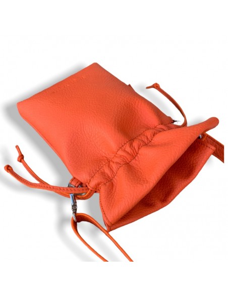 MINI SACO BANDOLERA ORANGE 100%PIEL