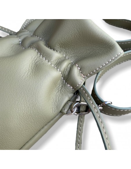 MINI SACO BANDOLERA VERDE AGUA 100% PIEL