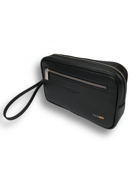 POUCH DE PIEL NEGRO ( NECESER PIEL)