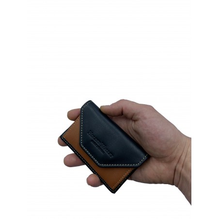 COIN POCKET  LEATHER (black and tan)