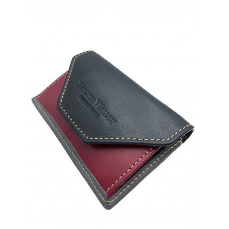 COIN POCKET PIEL (negro ,burdeos y gris )