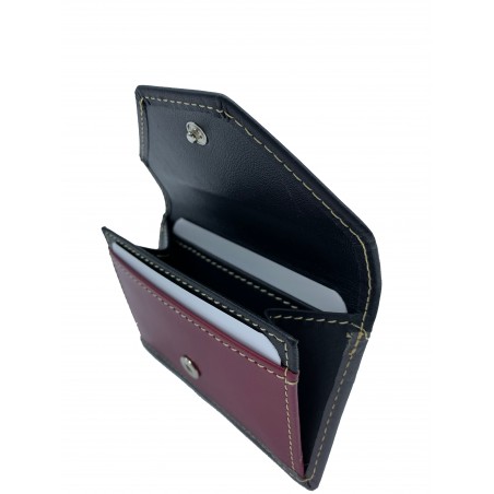 COIN POCKET PIEL (negro ,burdeos y gris )