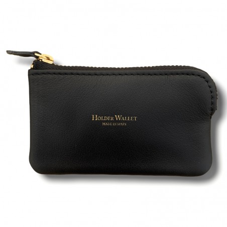 ZIPPERED CARD HOLDER WALLET (BLACK)