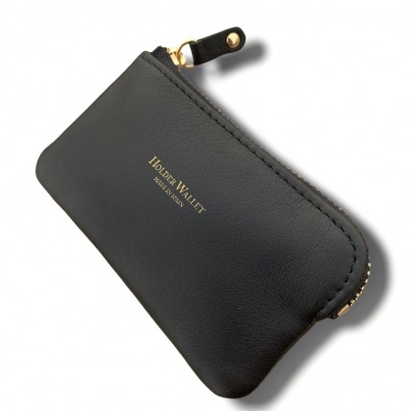 ZIPPERED CARD HOLDER WALLET (BLACK)