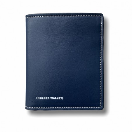 SKINNY WALLET 100% PIEL (NAVY BLUE)