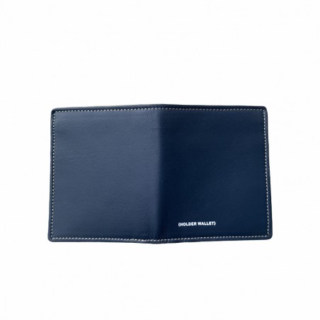 CARTERA SKINNY 100% PIEL ( AZUL MARINO)