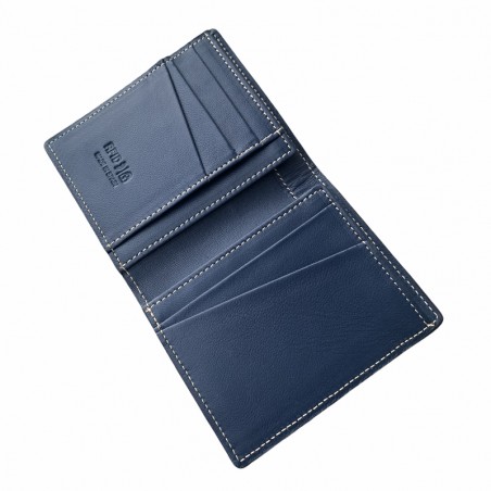 SKINNY WALLET 100% PIEL (NAVY BLUE)