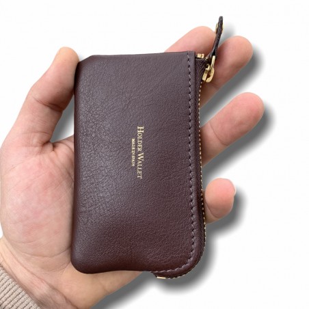 ZIPPERED CARD HOLDER PURSE (BROWN)