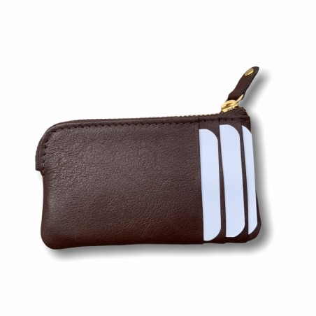 ZIPPERED CARD HOLDER PURSE (BROWN)