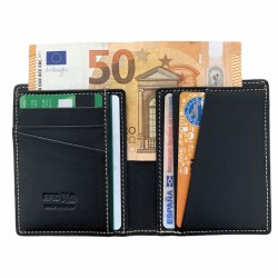 SKINNY WALLET 100%PIEL (BLACK) 2