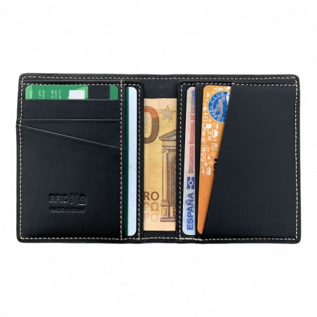 SKINNY WALLET 100%PIEL (BLACK)