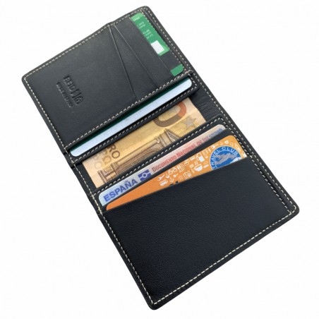 SKINNY WALLET 100%PIEL (BLACK)