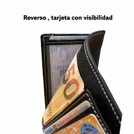 SKINNY WALLET 100%PIEL (BLACK)