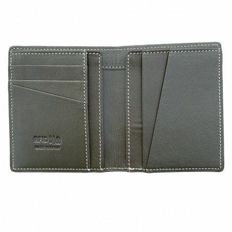 CARTERA SKINNY 100% PIEL (VERDE MILITAR)