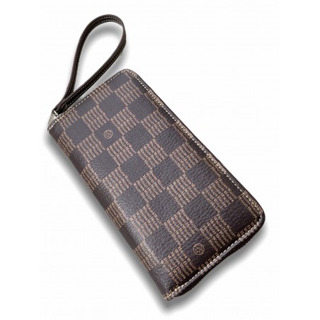 BILLETERO GRANDE MARRÓN AJEDREZ