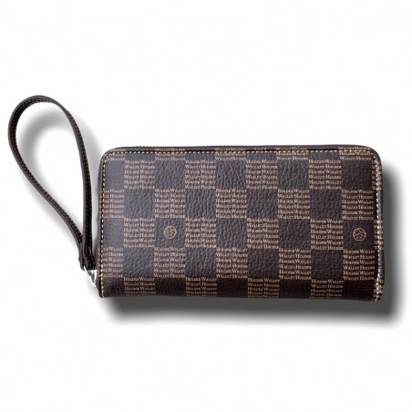 BILLETERO GRANDE MARRÓN AJEDREZ