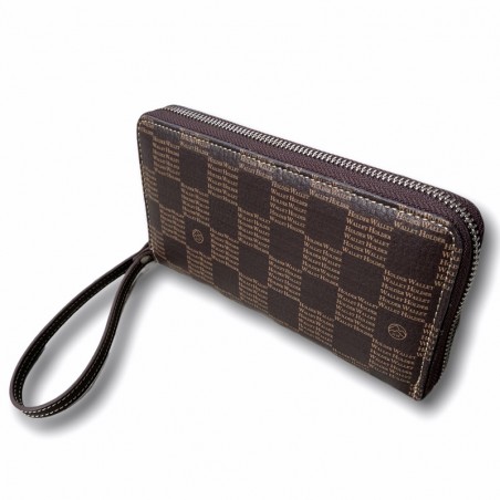 BILLETERO GRANDE MARRÓN AJEDREZ