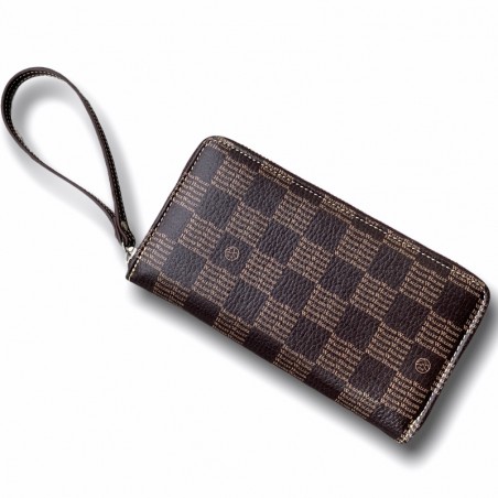 BILLETERO GRANDE MARRÓN AJEDREZ