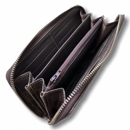 BILLETERO GRANDE MARRÓN AJEDREZ