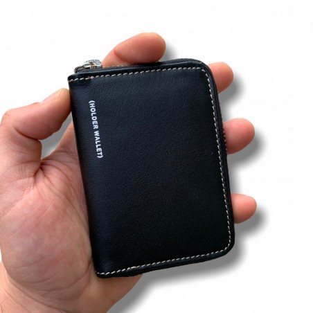 TARJETERO LLAVERO 100% PIEL NEGRO