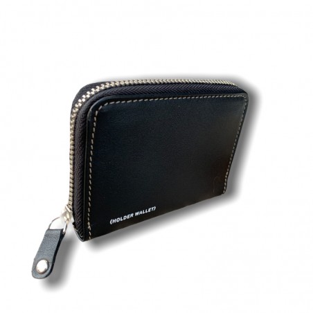 TARJETERO LLAVERO 100% PIEL NEGRO