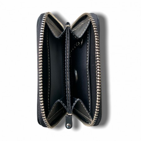 TARJETERO LLAVERO 100% PIEL NEGRO