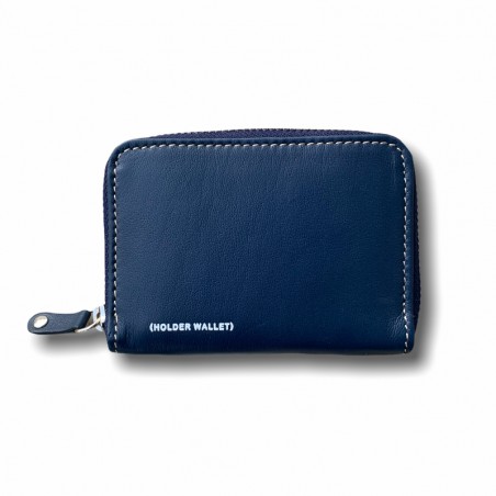 TARJETERO LLAVERO 100%PIEL AZUL MARINO