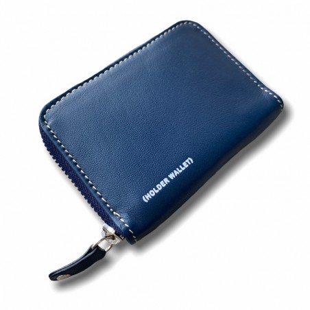 TARJETERO LLAVERO 100%PIEL AZUL MARINO