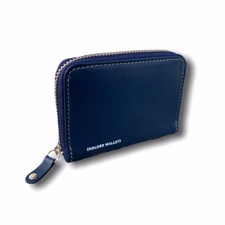 TARJETERO LLAVERO 100%PIEL AZUL MARINO