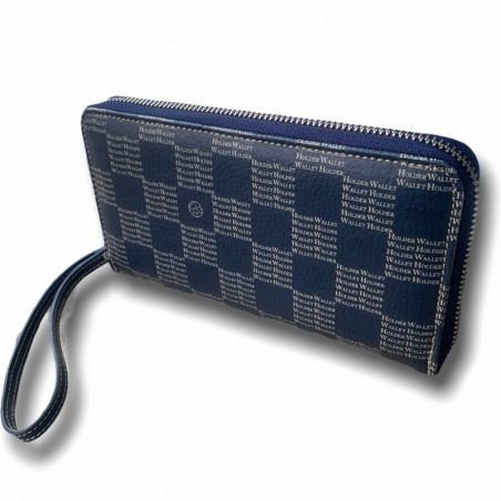 BILLETERO GRANDE AJEDREZ AZUL