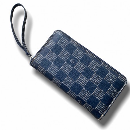 BILLETERO GRANDE AJEDREZ AZUL