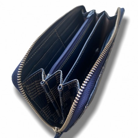 BILLETERO GRANDE AJEDREZ AZUL