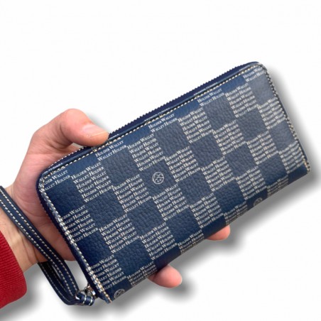 BILLETERO GRANDE AJEDREZ AZUL