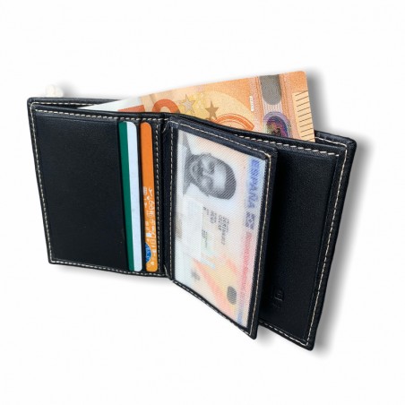 CARTERA VERTICAL ZIPPER CLASIC NEGRA