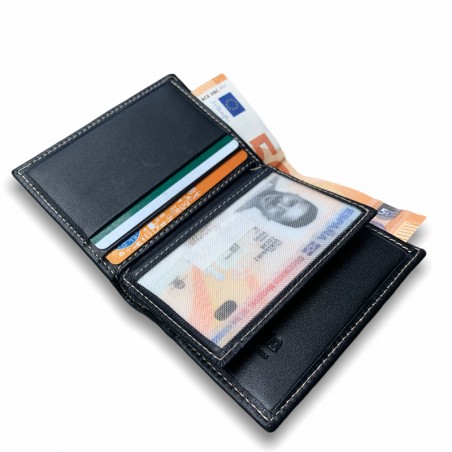 CARTERA VERTICAL ZIPPER CLASIC NEGRA